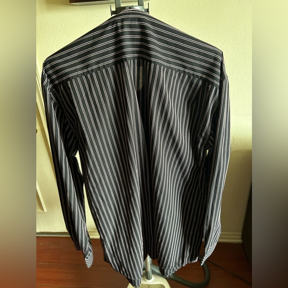 5XL Black white and Red stripped dress shirt. - Picture 2 of 5